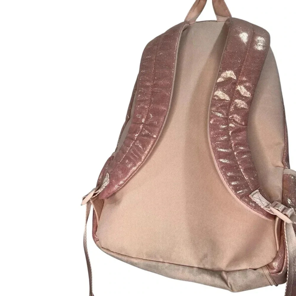 Justice B Initial Book Bag Backpack Rose Gold Justice Store Rare Hard To Find - Picture 6 of 8